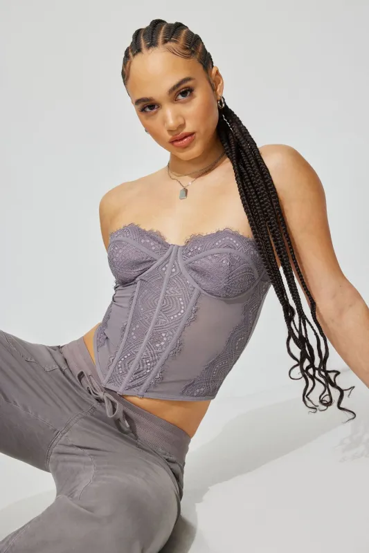 Chrishell Lace Mesh Bustier sold by Garage
