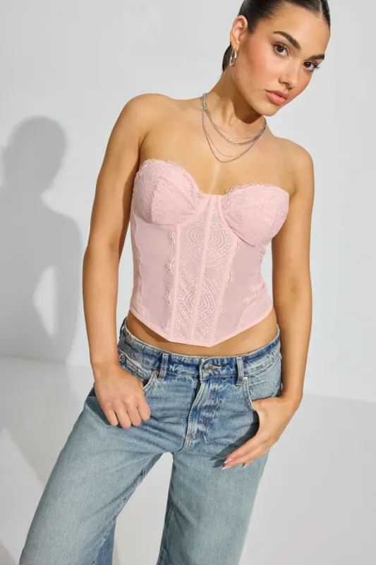 Chrishell Lace Mesh Bustier sold by Garage