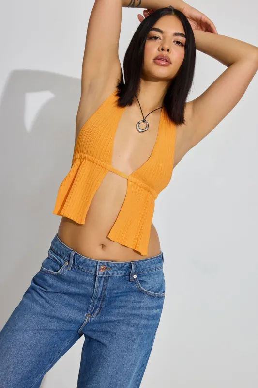 Apron Back Halter Top sold by Garage