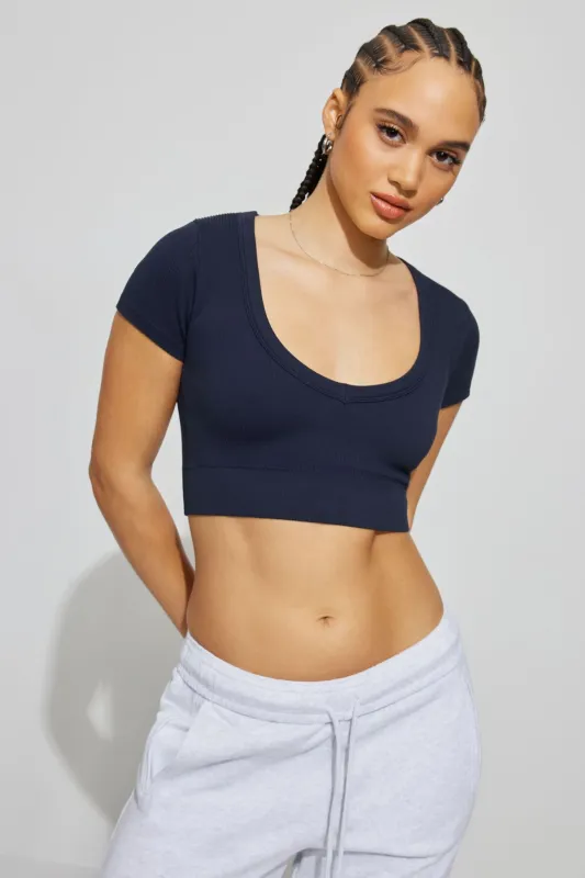 Sonia Seamless Plunge Tee sold by Garage