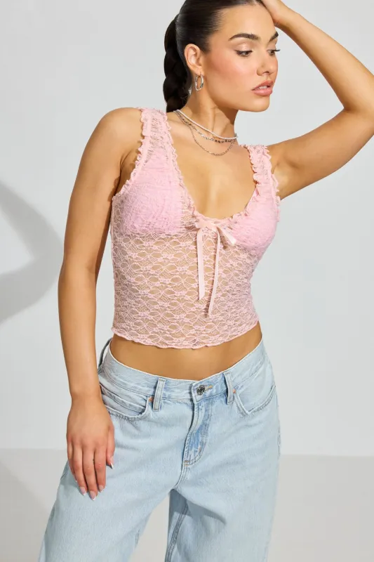 Bubble Lace Tank Top sold by Garage