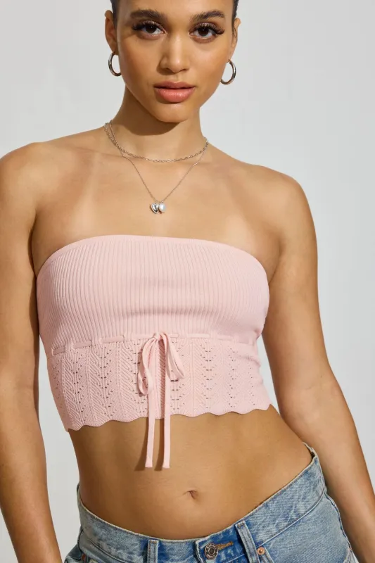 Pointelle Tube Top sold by Garage