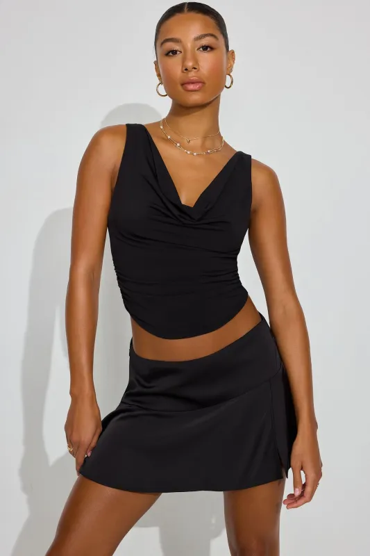 Satin Skort With Slit sold by Garage
