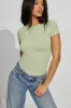 Rylee Ribbed Crewneck T Shirt sold by Garage
