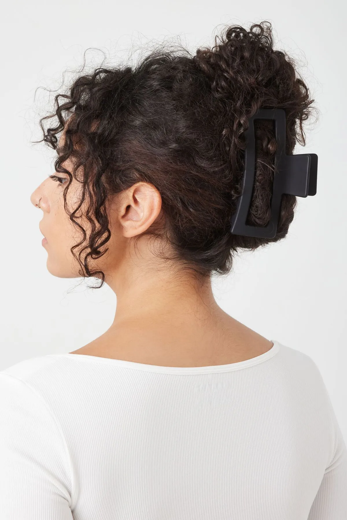 Oversized Rectangle Claw Clip - Garage - Black - Women Clothing sold by Garage