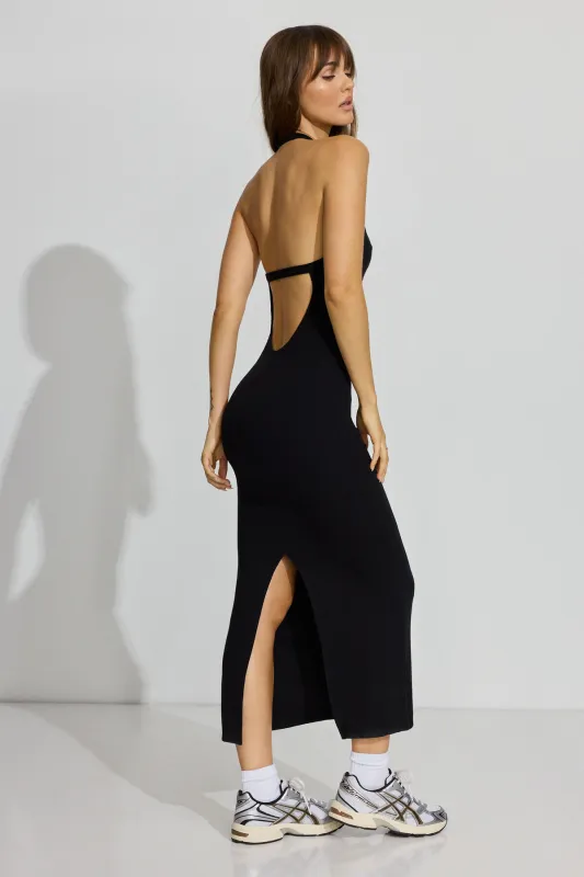 Rib Open Back Halter Dress sold by Garage