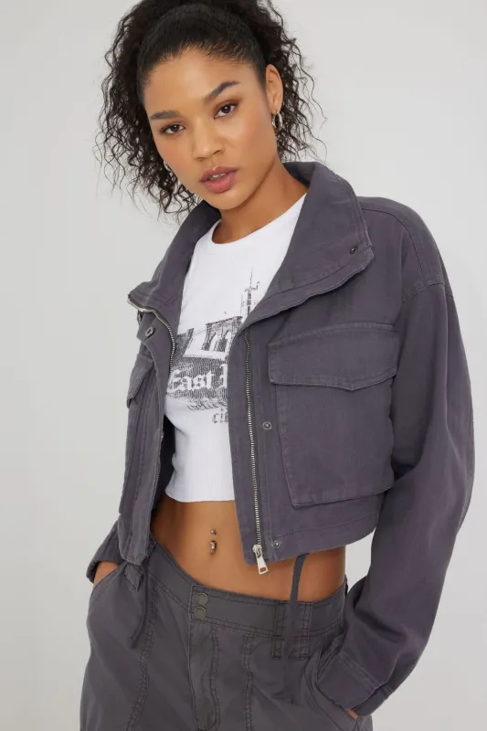 Cropped Utility Denim Jacket sold by Garage