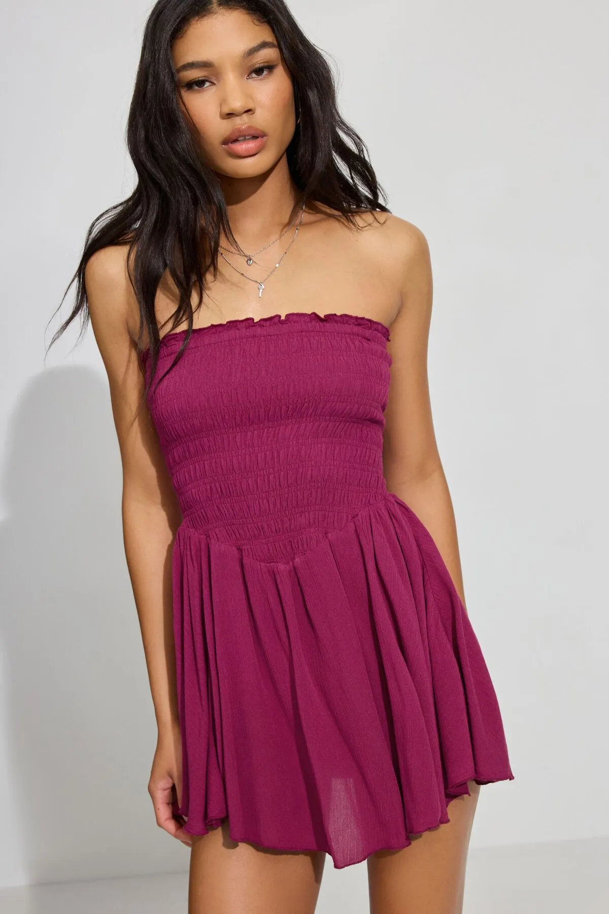 Kayley Smocked Tube Romper sold by Garage