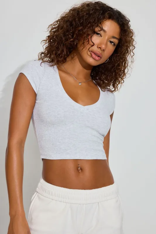 V Neck Ribbed Tee sold by Garage