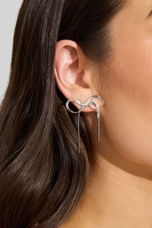 Snake Chain Bow Earrings sold by Garage