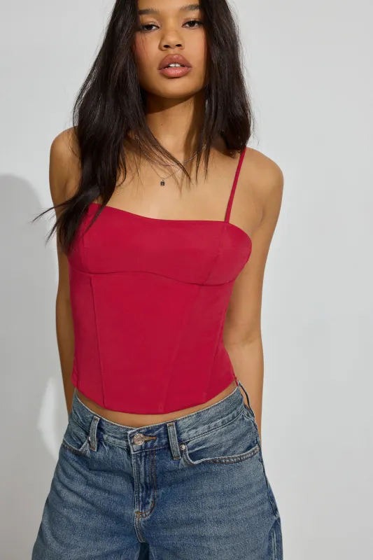 Lace Up Back Bustier Cami Top sold by Garage