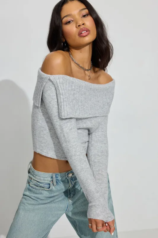 Spongy Off Shoulder Sweater sold by Garage