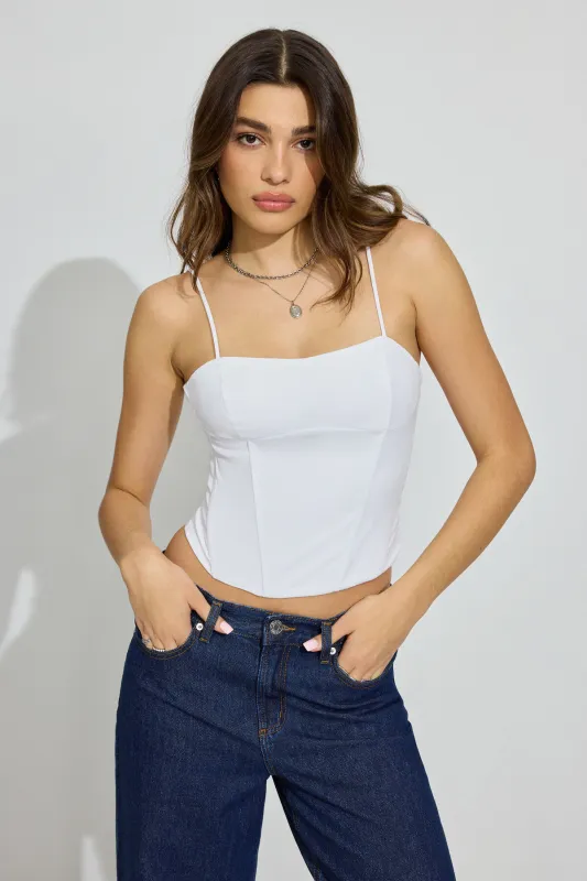 Lace Up Back Bustier Cami Top sold by Garage