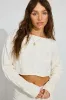 Cropped Cable Crewneck Sweater sold by Garage