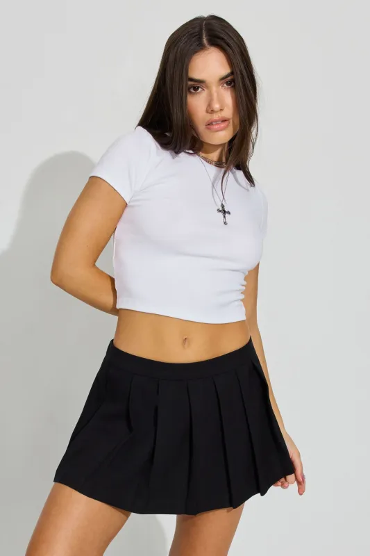Nicole Pleated Micro Skort sold by Garage