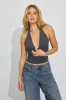 Sleek Plunge Halter Top sold by Garage