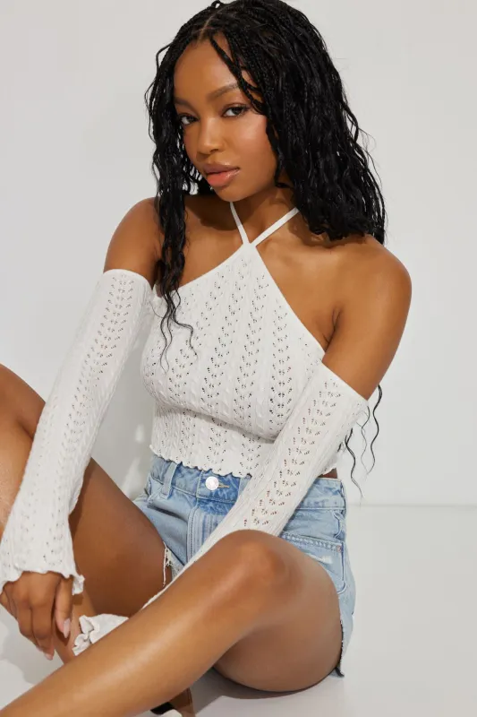 Pointelle Halter Top sold by Garage