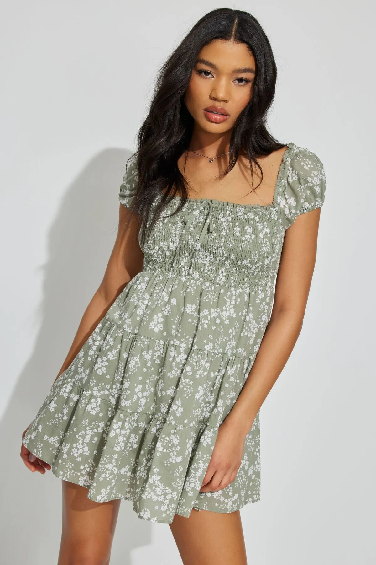 Alexis Smocked Flare Dress sold by Garage