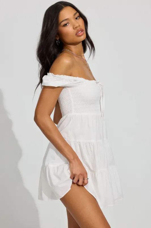Alexis Smocked Flare Dress sold by Garage
