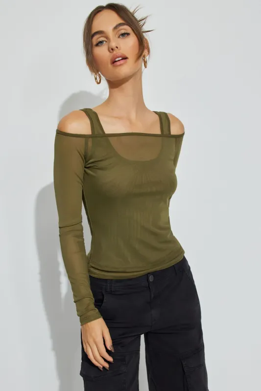 Layered Mesh Top sold by Garage