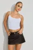 Brynn Faux Leather Micro Skort sold by Garage