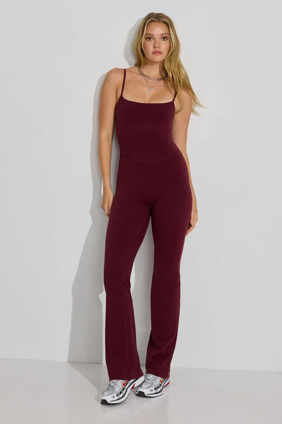 SoftActive Brooklyn Flare Jumpsuit sold by Garage