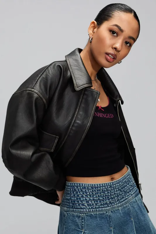 Vintage Faux Leather Jacket sold by Garage