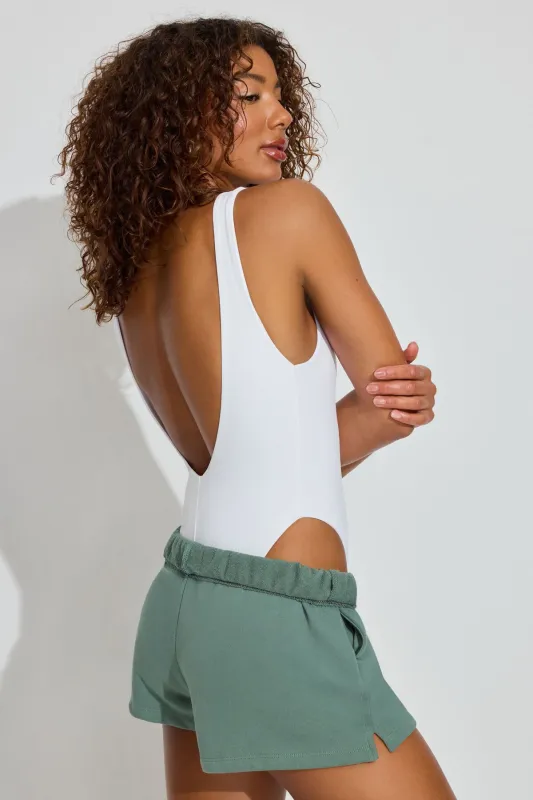 Boat Neck Low Back Bodysuit sold by Garage