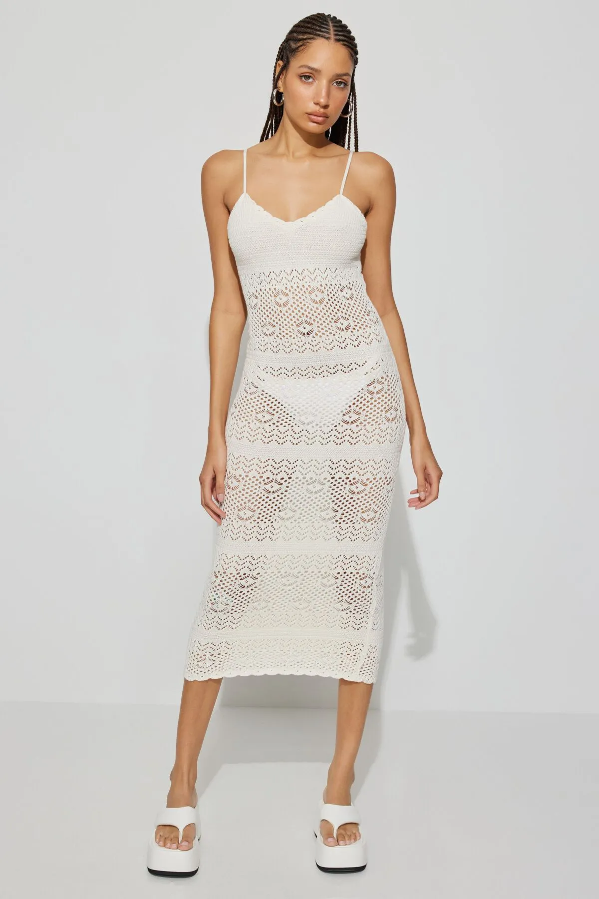 Crochet Scallop Edge Maxi Dress sold by Garage