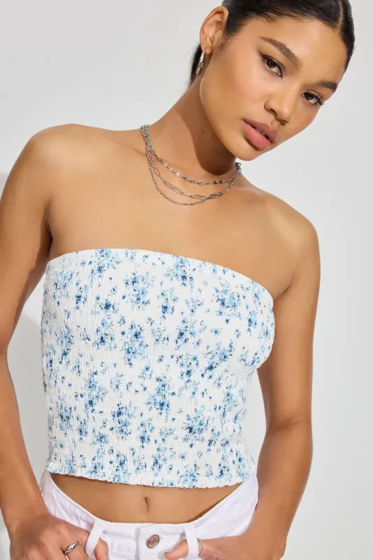 Vera Smocked Tube Top sold by Garage