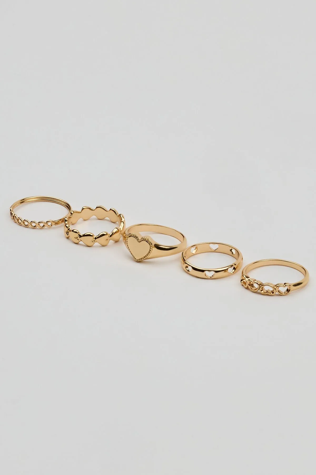 Set of 5 Allover Hearts Rings sold by Garage