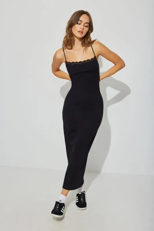 Tianna Lace Trim Maxi Dress sold by Garage