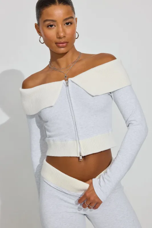 Combo Off Shoulder Zip Up sold by Garage