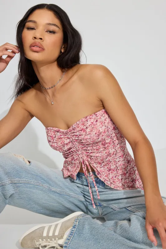 Flyaway Ruched Tube Top sold by Garage