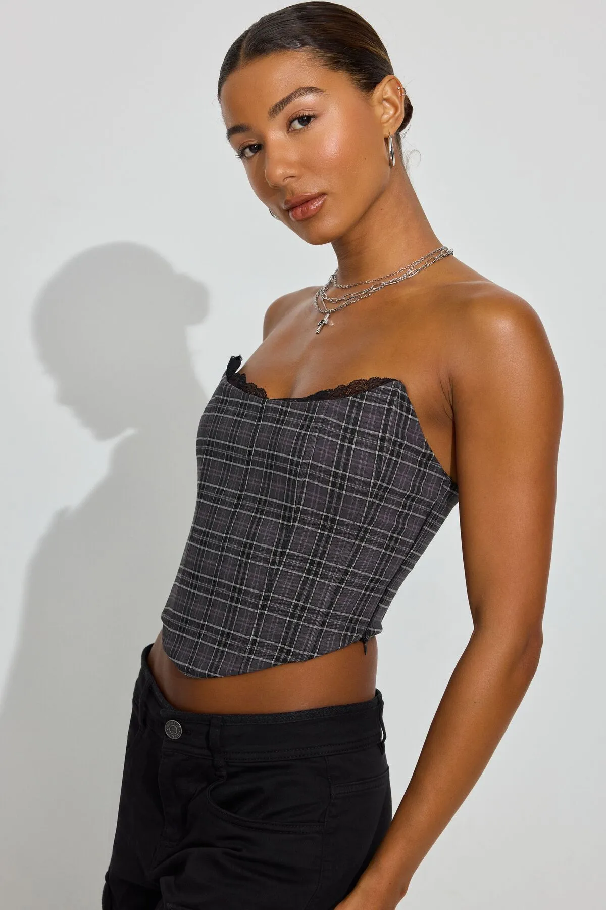 Lace Trim Strapless Bustier sold by Garage product image thumbnail 3