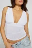 Plunge Ruched Mesh Top sold by Garage