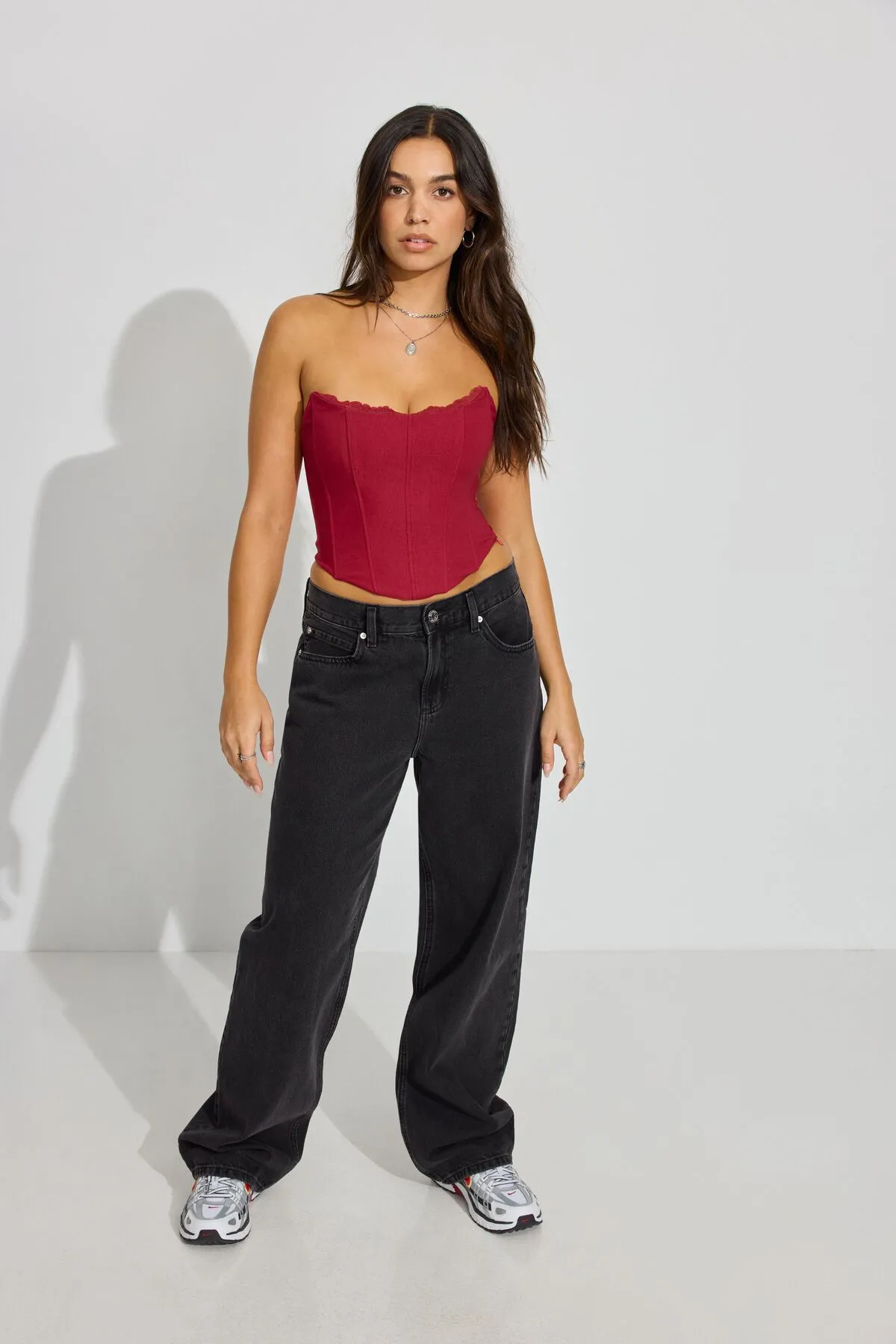 Lace Trim Strapless Bustier sold by Garage product image thumbnail 2