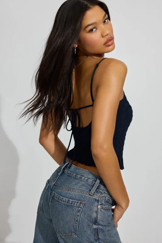 Open Back Smocked Cami Top sold by Garage