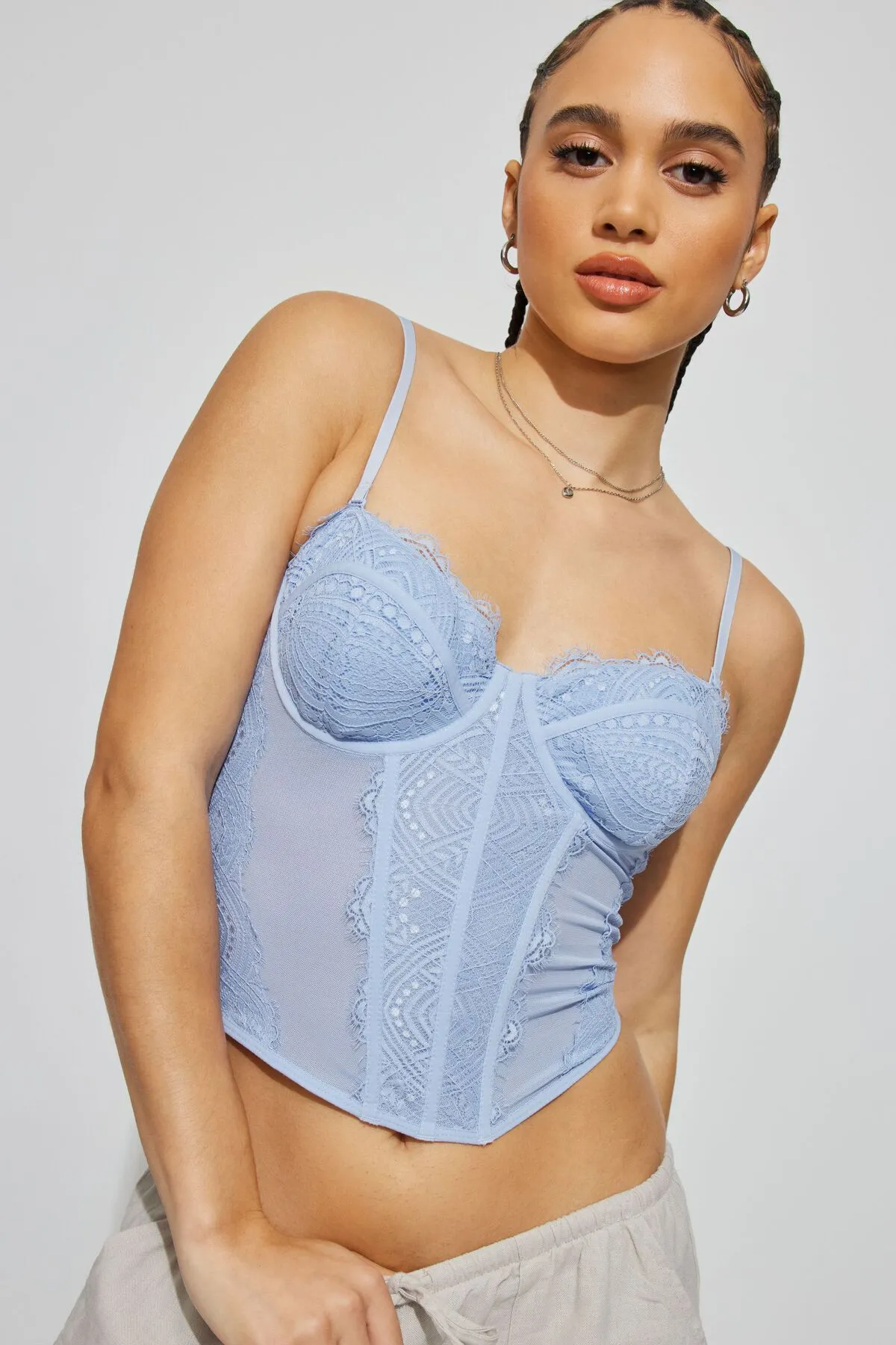 Chrishell Lace Mesh Bustier sold by Garage