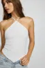 Y-Neck Embroidered Halter Top sold by Garage