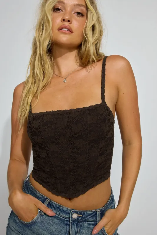 Lace Bustier Top sold by Garage