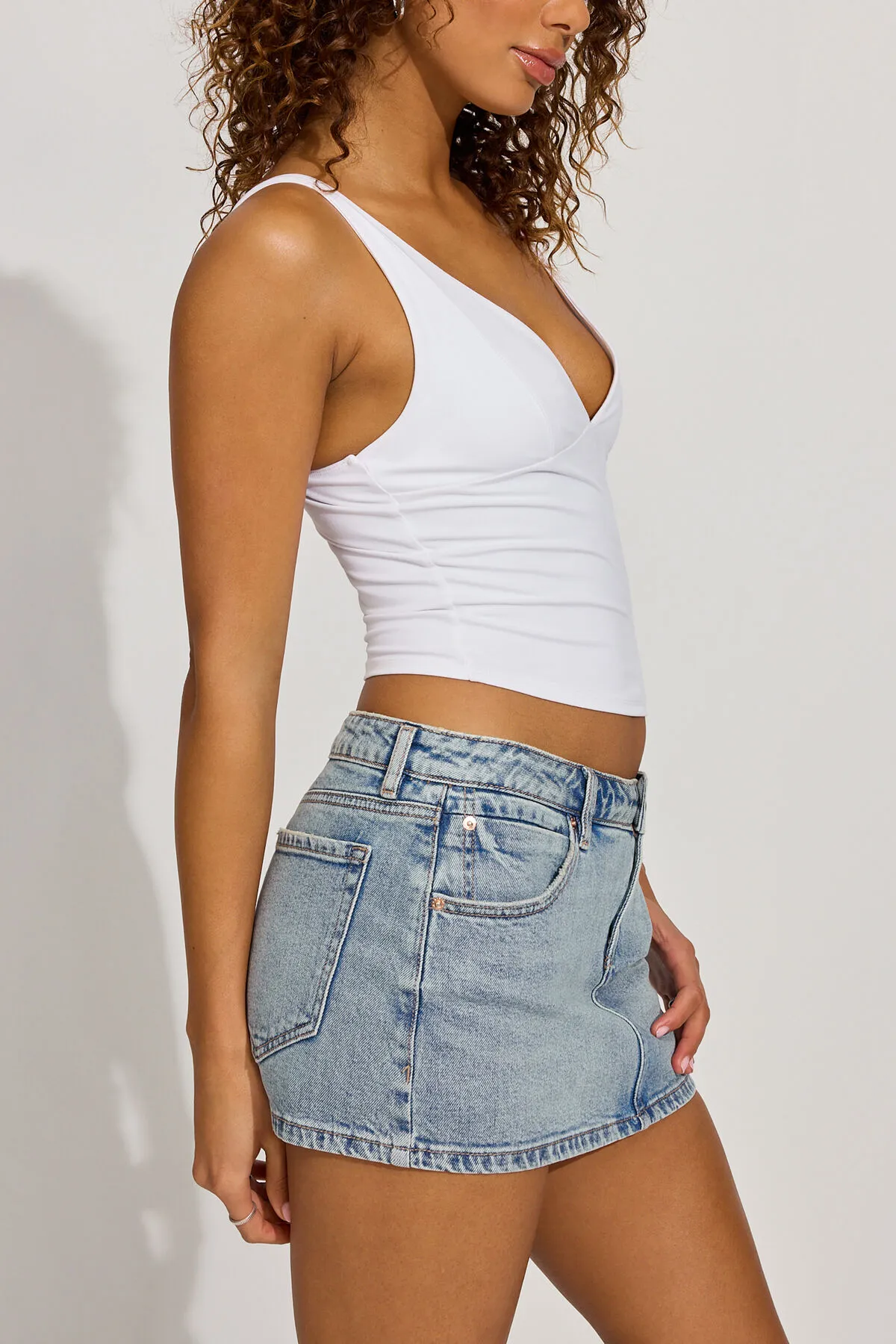 Denim Micro Skort sold by Garage product image thumbnail 3
