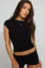 Crew Neck Open Back Short Sleeve Top sold by Garage