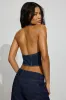 Buckled Denim Halter Top sold by Garage