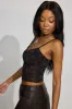 Rosette Mesh Cami Top sold by Garage