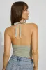 Plunge Neckline Crochet Halter Top sold by Garage