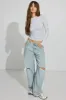 Ribbed Seamed Long Sleeve Crewneck Top sold by Garage