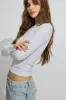 Ribbed Seamed Long Sleeve Crewneck Top sold by Garage