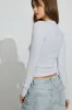 Ribbed Seamed Long Sleeve Crewneck Top sold by Garage