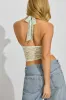 Deep Plunge Mesh Halter Top sold by Garage